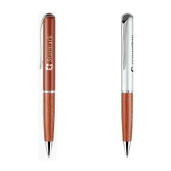 Castor Twist Action Pen With Leatherette Grip