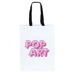 Cedar- Woven Handle White Eurotote - Flexo Ink Print