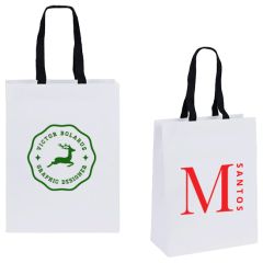 Cedar- Woven Handle White Eurotote - Flexo Ink Print
