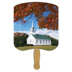 Chapel On A Hill Hand Fan Stock Graphic
