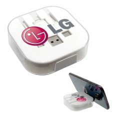 Charging Cable Case With Phone Stand, Full Color Digital