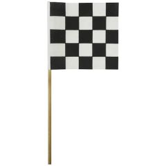 Checkered 4 Inch X 4 Inch Staff Mounted Muslin Flag