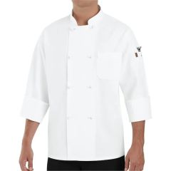 Chef Designs Eight Knot Button Chef Coat With Thermometer