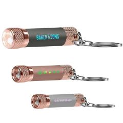 Chroma Softy Rose Gold Metallic LED Flashlight With Keyring