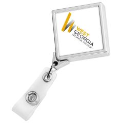 Chrome Jumbo Diamond Retractable Badge Reel