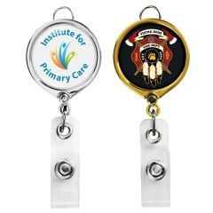 Chrome Large Face Badge Reel