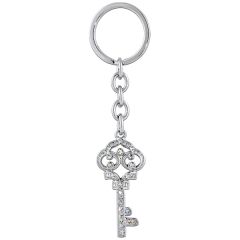 Chrome Plated Key-Shaped Key Chain