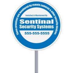Circle Security Sign - Reflective