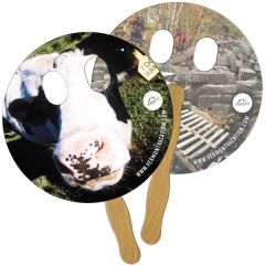 Circle With Eyes Cut Hand Fan Full Color 2 Sides