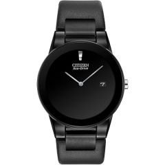 Citizen Men's Eco-Drive Axiom Black Leather Strap Watch
