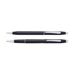 Cross Classic Century Black Lacquer Ballpoint and Rollerball Set