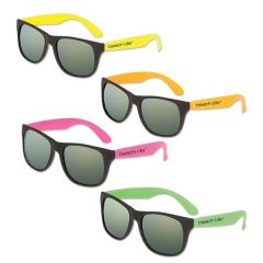 Classic Neon Sunglasses With Mirrored Lens