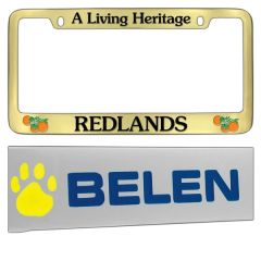 Clear Coated Solid Brass License Plate Frame