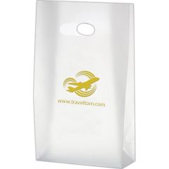 Clear Frosted Die Cut Tote Bag With Insert - Foil Stamp