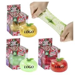 Clear Glitter Apple Squishy Fidget Toy