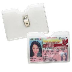 Clear Horizontal Card Holder W/Clip