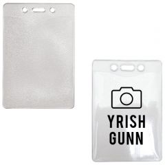 Clear Vinyl Vertical Gov't/Military Card Badge Holder
