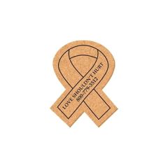 Coaster - 4.5 Inch X 3.5 Inch Awareness Ribbon Shape Cork Coasters