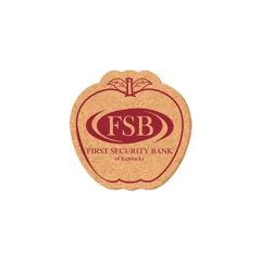 Coaster - 4 Inch X 4 Inch Apple Shape Cork Coasters