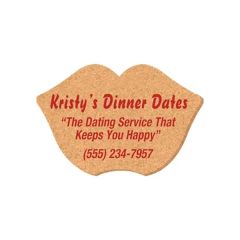 Coaster - 4 Inch X 6 Inch Mouth Or Lips Shape Cork Coasters