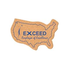 Coaster - 4 Inch X 6 Inch USA America Shape Cork Coasters