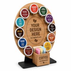 Coffee Caddy Natural Wood Round