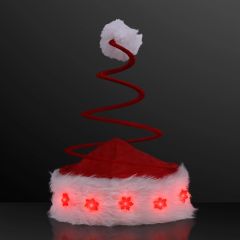 Coil Spring Santa Hat With LED Snowflakes