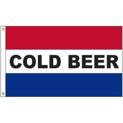 Cold Beer 3 Ft X 5 Ft Message Flag With Heading and Grommets