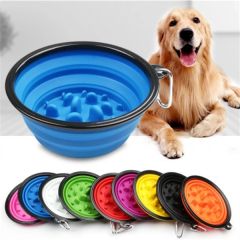 Collapsible Slow Feeder Dog Bowl