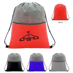 Color Basics Heathered Non-Woven Drawstring Bag