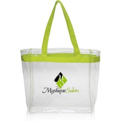 Color Handles Clear Plastic Tote Bags