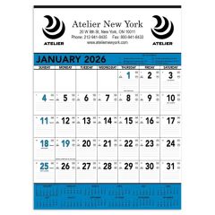 Commercial Contractor Calendar: Blue & Black 2026