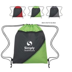 Commuter's Two-Toned Drawstring Knapsack