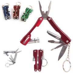 Compact Multi-Tool Keychain With LED Light and Pliers