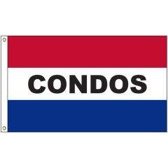 Condos 3 Ft X 5 Ft Message Flag With Heading and Grommets