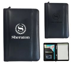 Conference Leatherette Padfolio With Zipper Closure