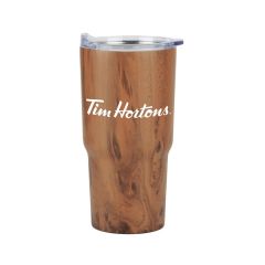 Contoured 20 Oz. Wood Tone Stainless Steel Tumbler