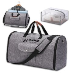 Convertible Garment Duffel Bag With Shoe Pouch For Travel