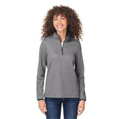 Core365 Ladies' Venture Heathered Stripe Quarter-Zip