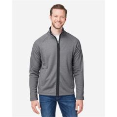 Core365 Men's Venture Heathered Stripe Full-Zip Jacket