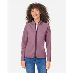 Core365 Women's Venture Heathered Stripe Full-Zip Jacket
