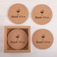 Cork 4pc. Coaster Set In Box