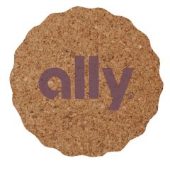 Cork Coaster, 3.625 Inch Scalloped