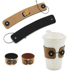 Cork PU-Leather Coffee Cup Sleeves