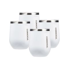 Corkcicle 12 Oz Stemless Wine Cup - Gloss White, 4 Pack