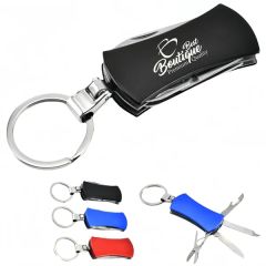 Costom Multi-Functional Folding Knife Key Chain 4-In-1