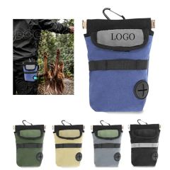 Cotton Canvas Dog Treat Pouch With Auto-Close Metal Hinge