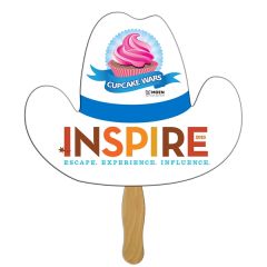 Cowboy Hat Hand Fan Full Color 1 Side