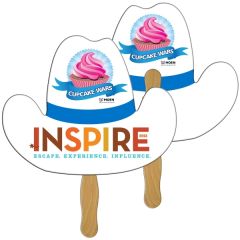 Cowboy Hat Hand Fan Full Color 2 Sides