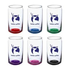 Crafty 16 Oz Arc Can Shaped Beer Glasses With Color Bottom